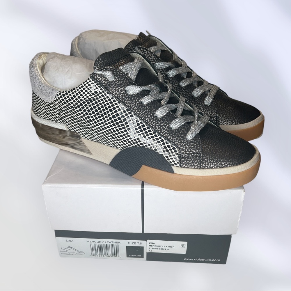 Dolce Vita, Zina, Mercury Leather, Women’s, Size 7.5, Sneakers, Brand New!!